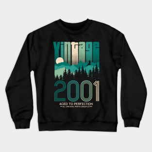 Vintage 2001 20th Birthday Twenty Years Gift Crewneck Sweatshirt